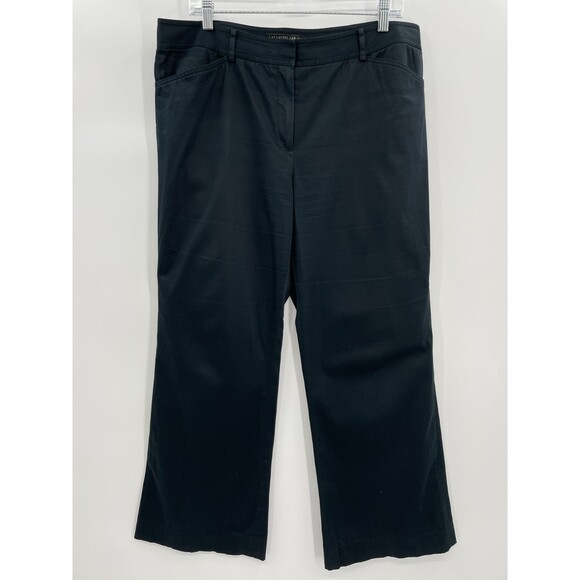 LAFAYETTE 148 Black Wide Leg Chino Trouser Pants Size 12 - Picture 1 of 6